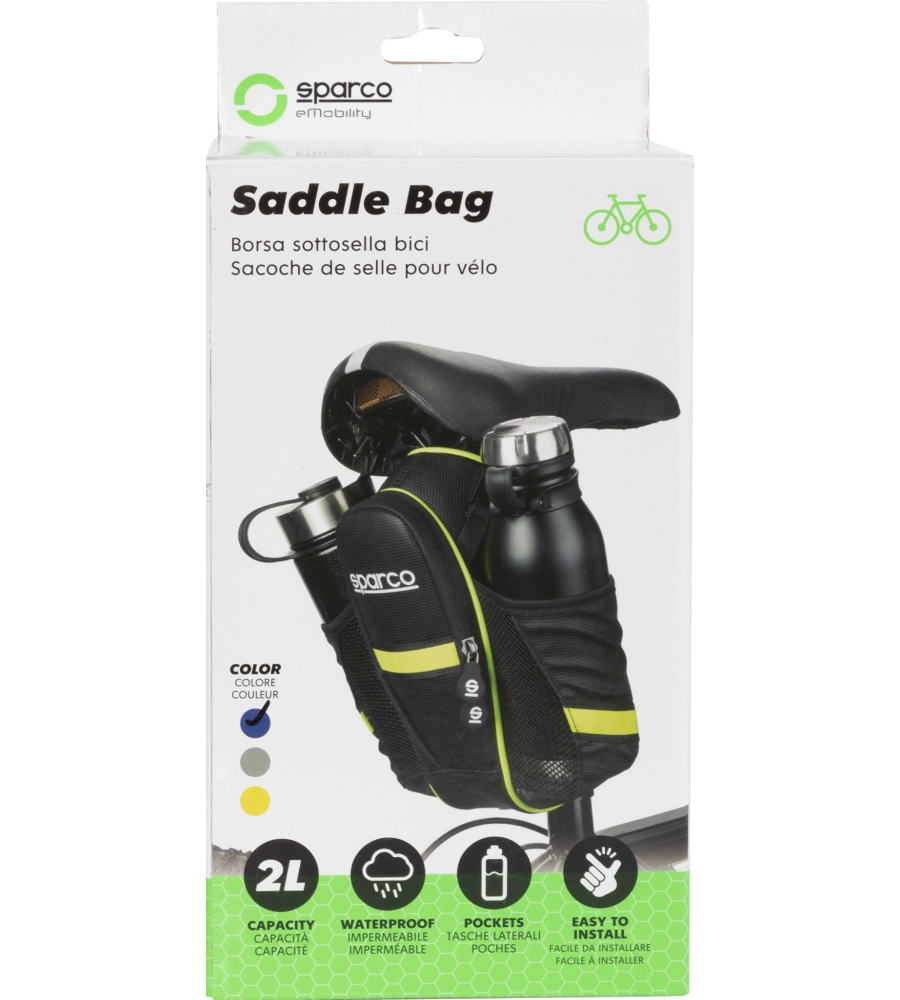 Borsa da sella per bicicletta sparco in nylon, 26x8,8x7 cm